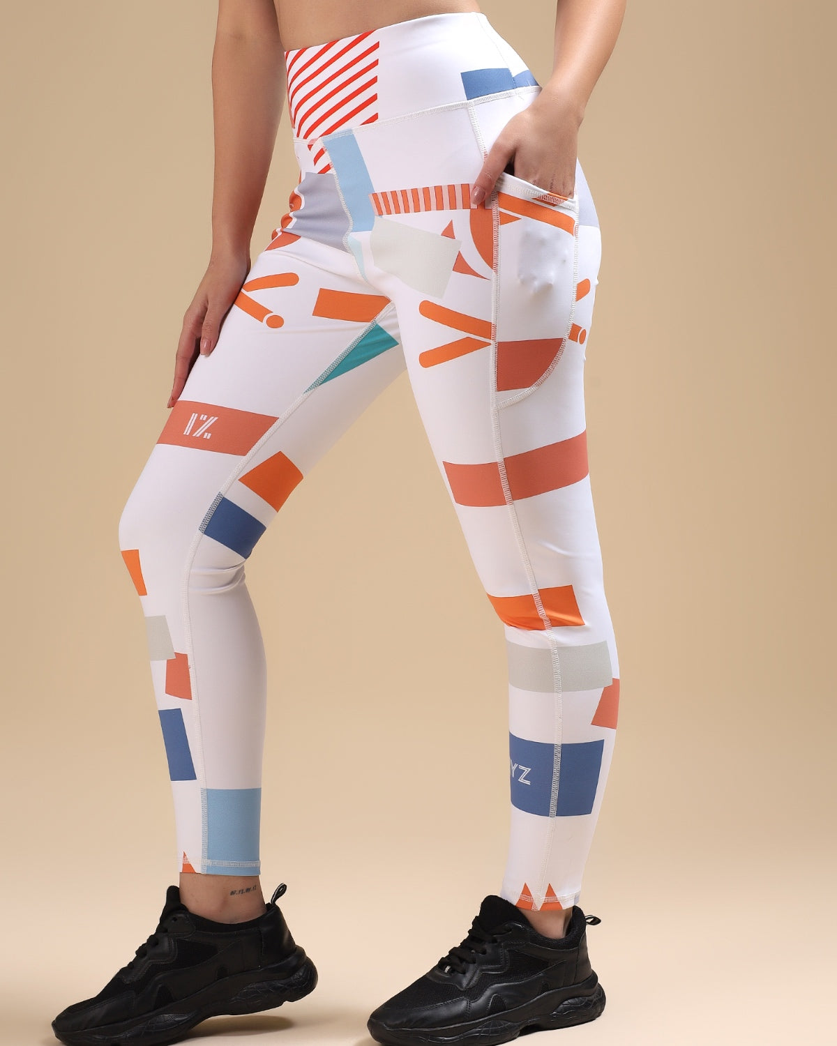 Abstract Flex Leggings with pockets
