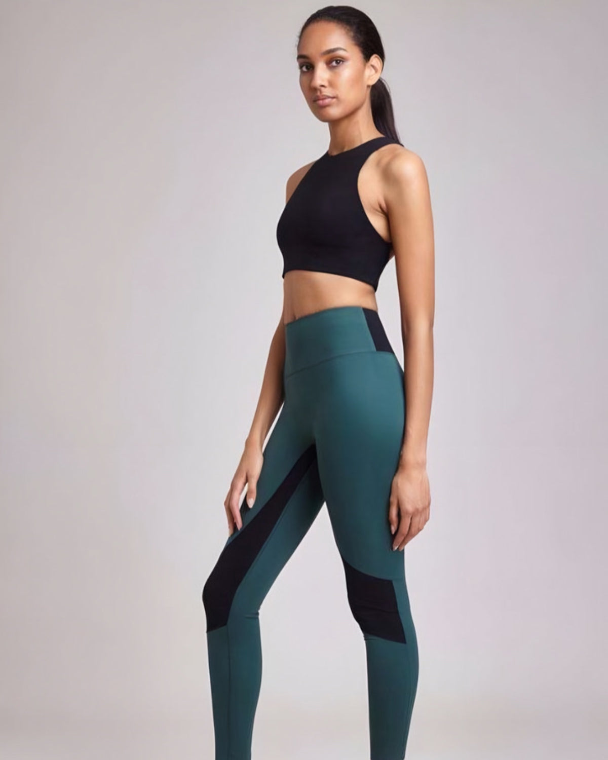 Original Softretch® AeroCross Bra | Removable Padding -Black Sage Green -S