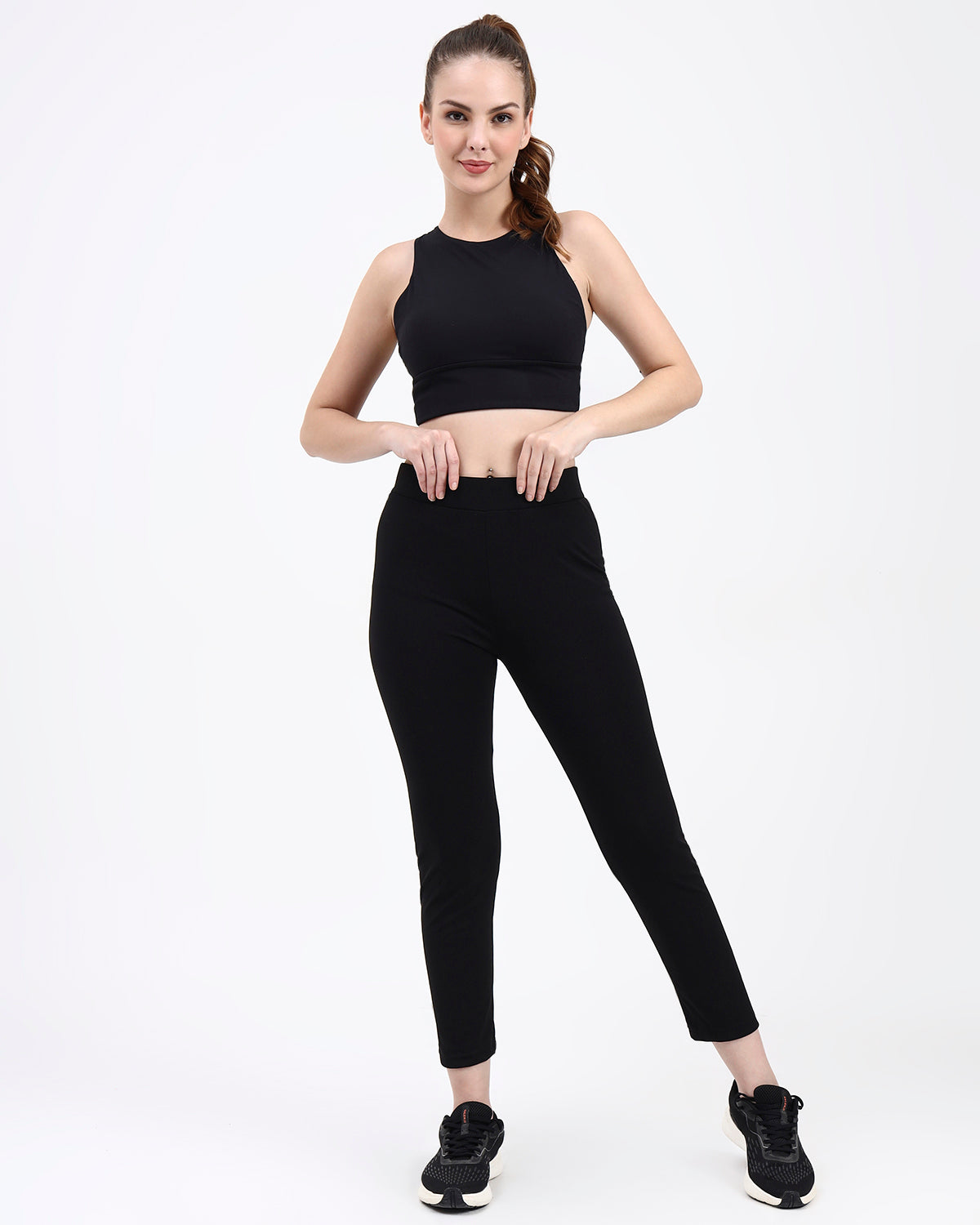 Original Softretch® AeroCross Bra Top | Removable Padding -Black Sage Green -S