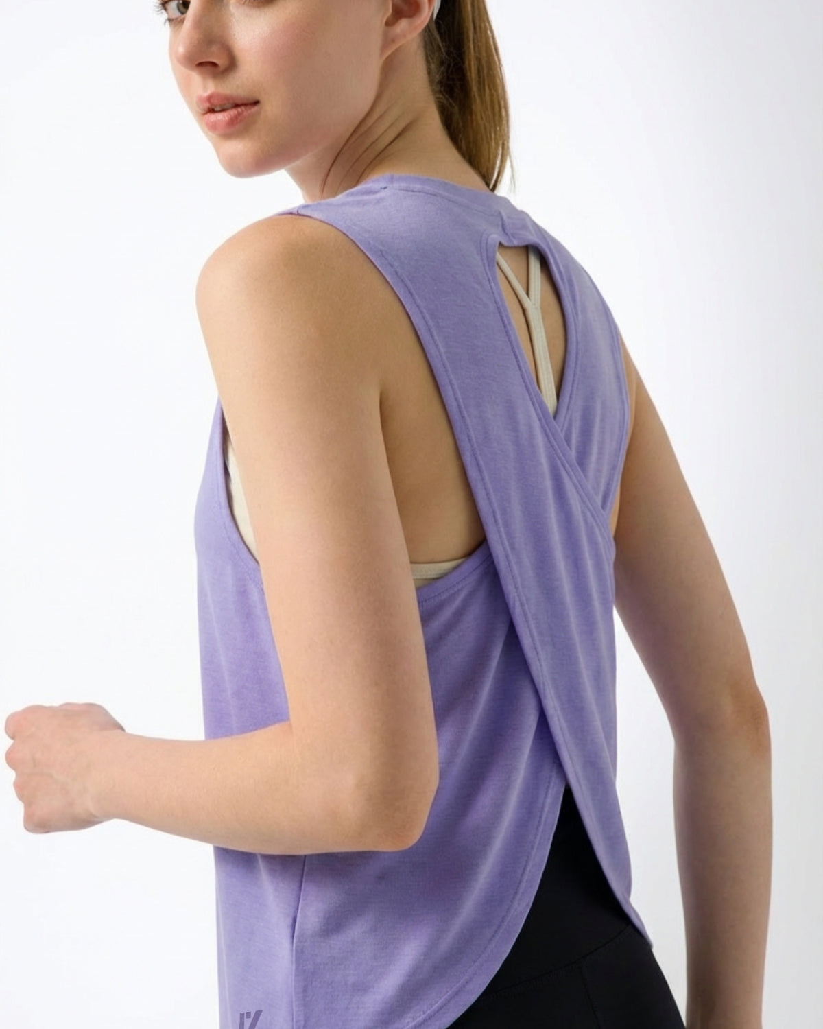 Swoosh Air Over Top | Open Back Breathable Workout Tank | Lightweight Activewear (Purple)
