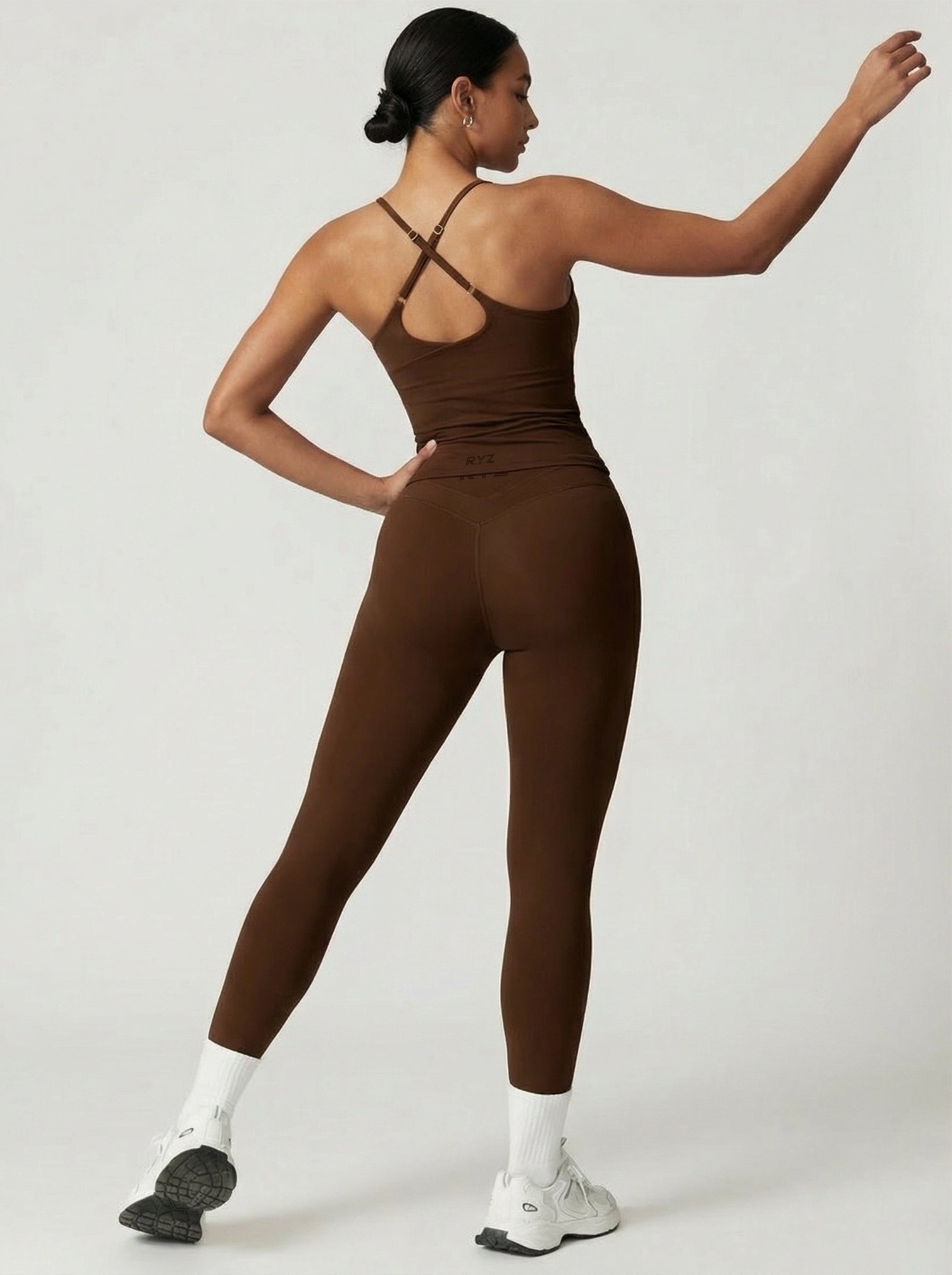 Core Sculpt Fit Set | Adjustable Straps Tank | Removable Pads | No Front Seam Leggings | Softretch® Workout Co-Ord