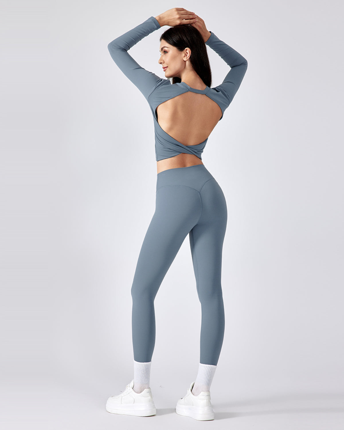 Original Swoosh Padded Knot Blot Flex Top (SB) | Open Back | Softretch® (Steel Blue)