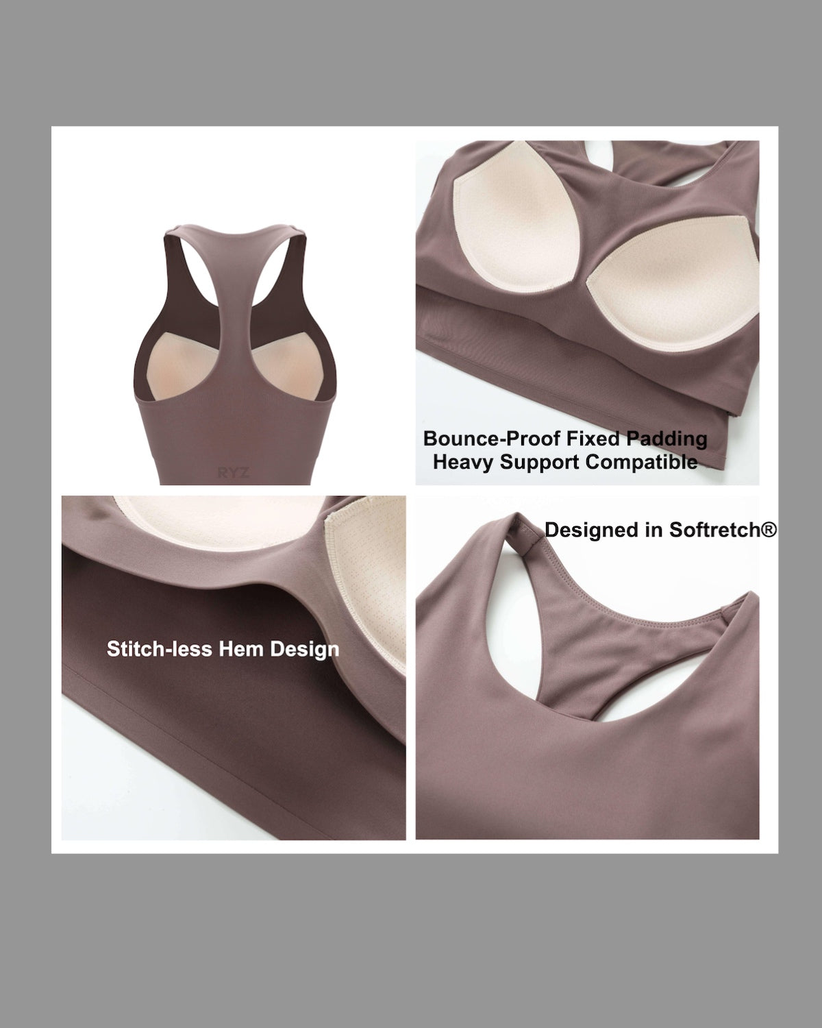 Swoosh Sports Bra Vest | Original Softretch® | bralette | Yoga Top (A)