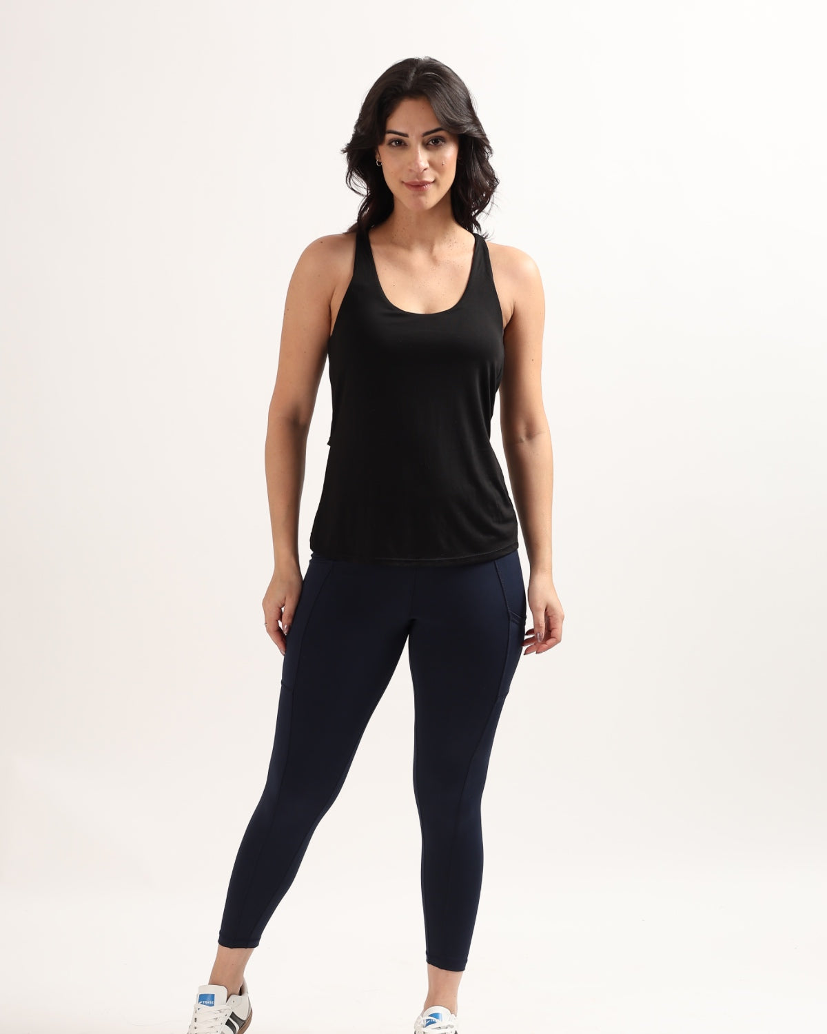 Swoosh Padded Cross-back Wrap Tank | In-built Sports bra | Yoga Top (B)