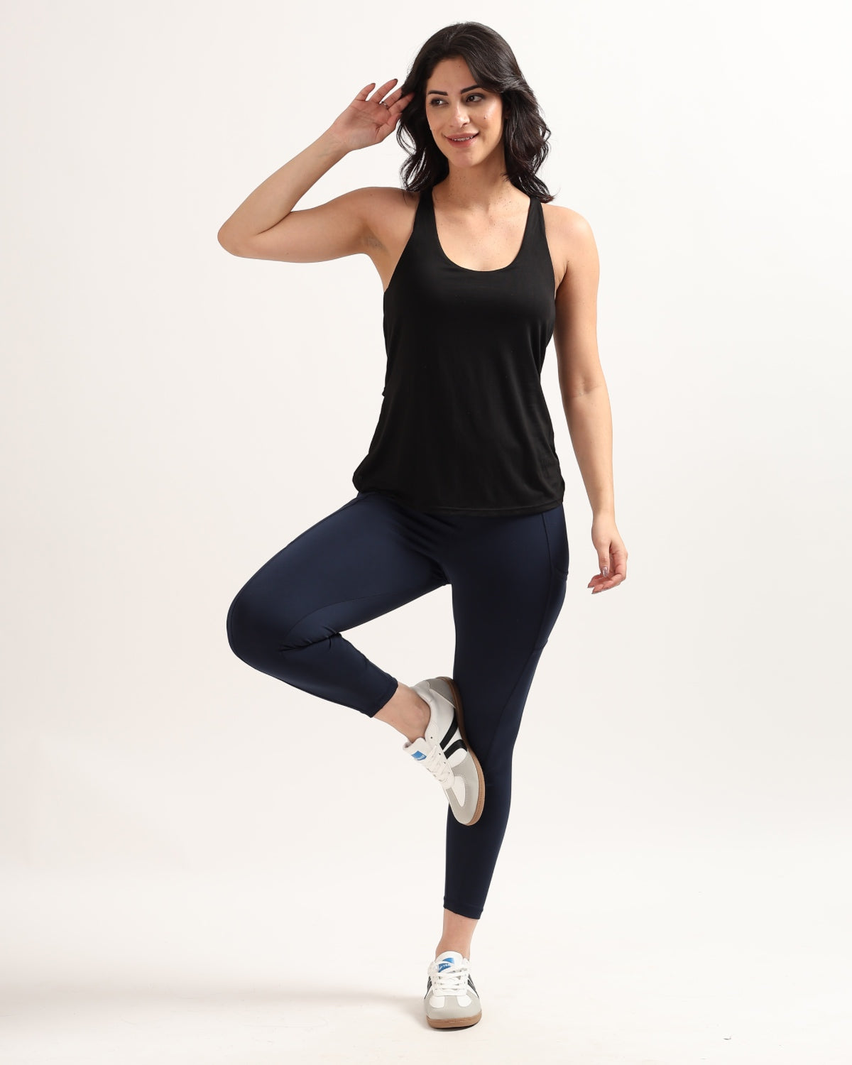 Swoosh Padded Cross-back Wrap Tank | In-built Sports bra | Yoga Top (B)