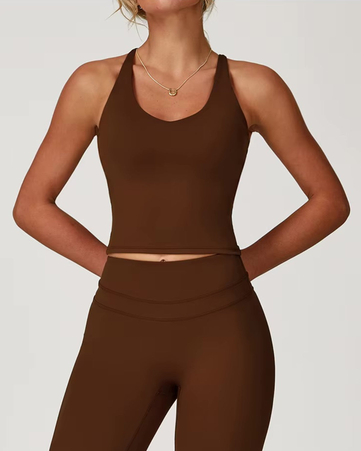 Core Sculpt Fit Set | Adjustable Straps Tank | Removable Pads | No Front Seam Leggings | Softretch® Workout Co-Ord