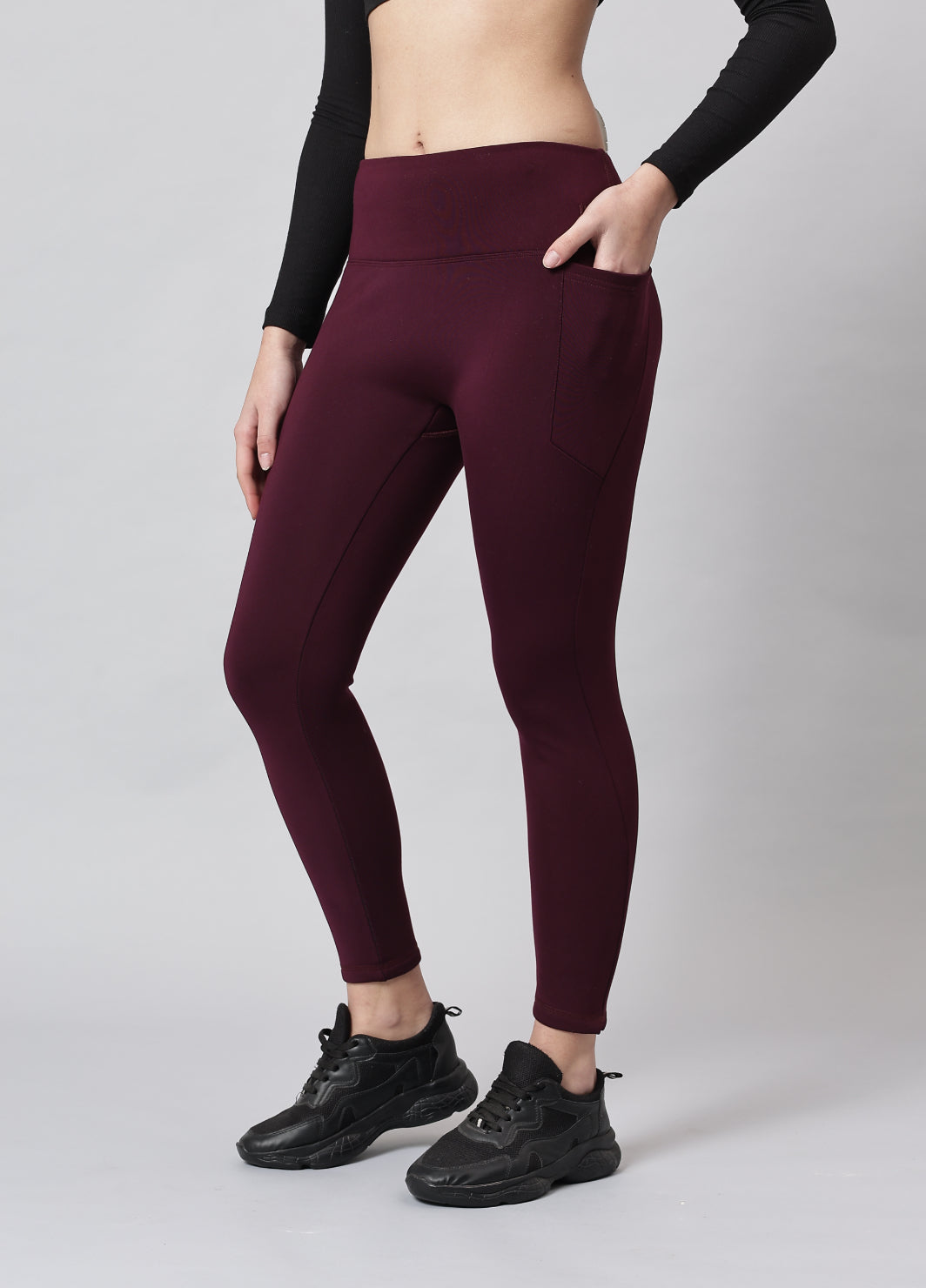 ️‍🔥 Warm-strech Leggings with Pockets | Furry Warmth (WN)