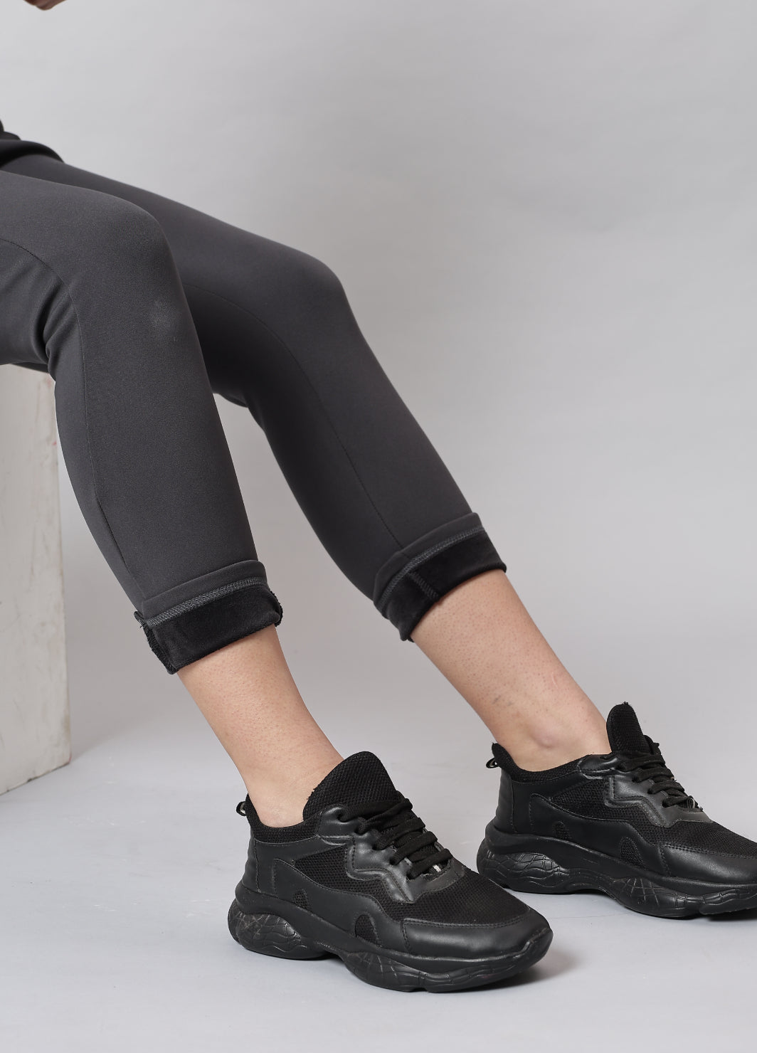 ️‍🔥 Warm-strech Leggings with Pockets | Furry Warmth (G)