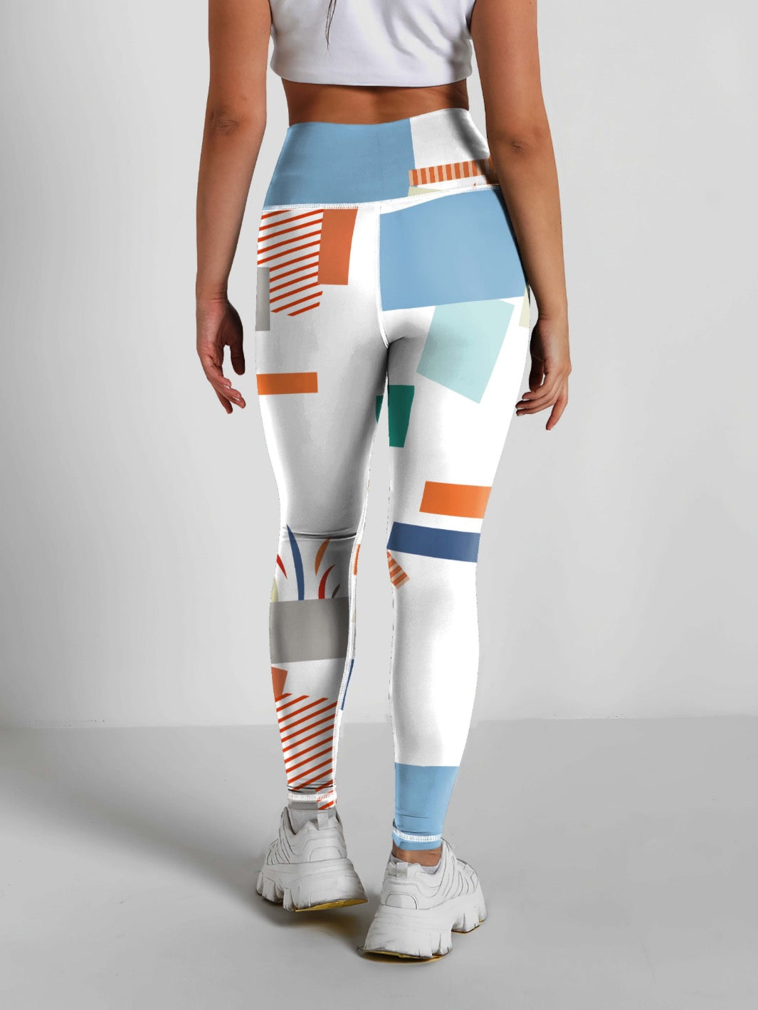 Abstract Flex Leggings with pockets