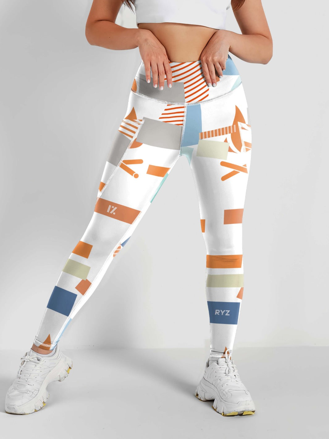 Abstract Flex Leggings with pockets