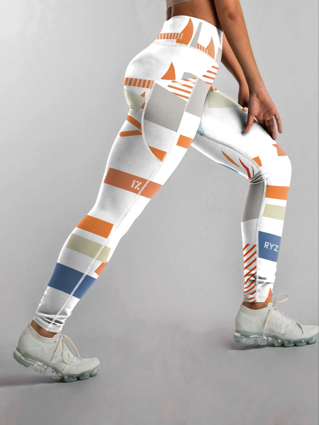 Abstract Flex Leggings with pockets