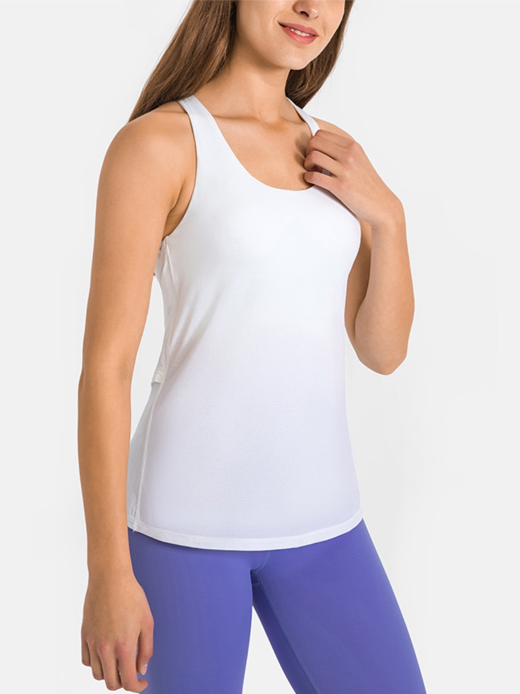 Built shops in padded sports bra