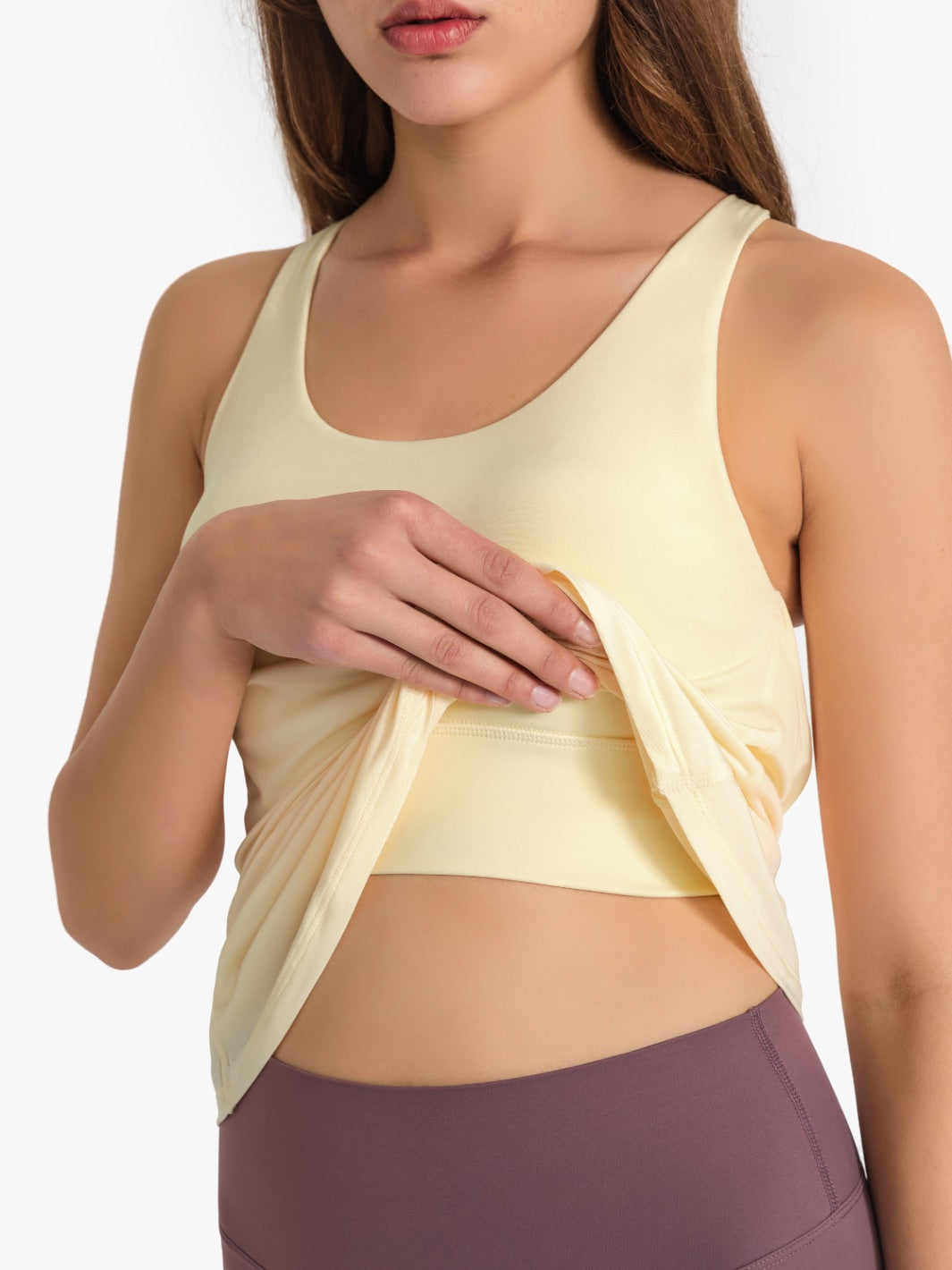 Swoosh Padded Crossback Wrap Tank | In-built Sports bra | Yoga Top (Y)