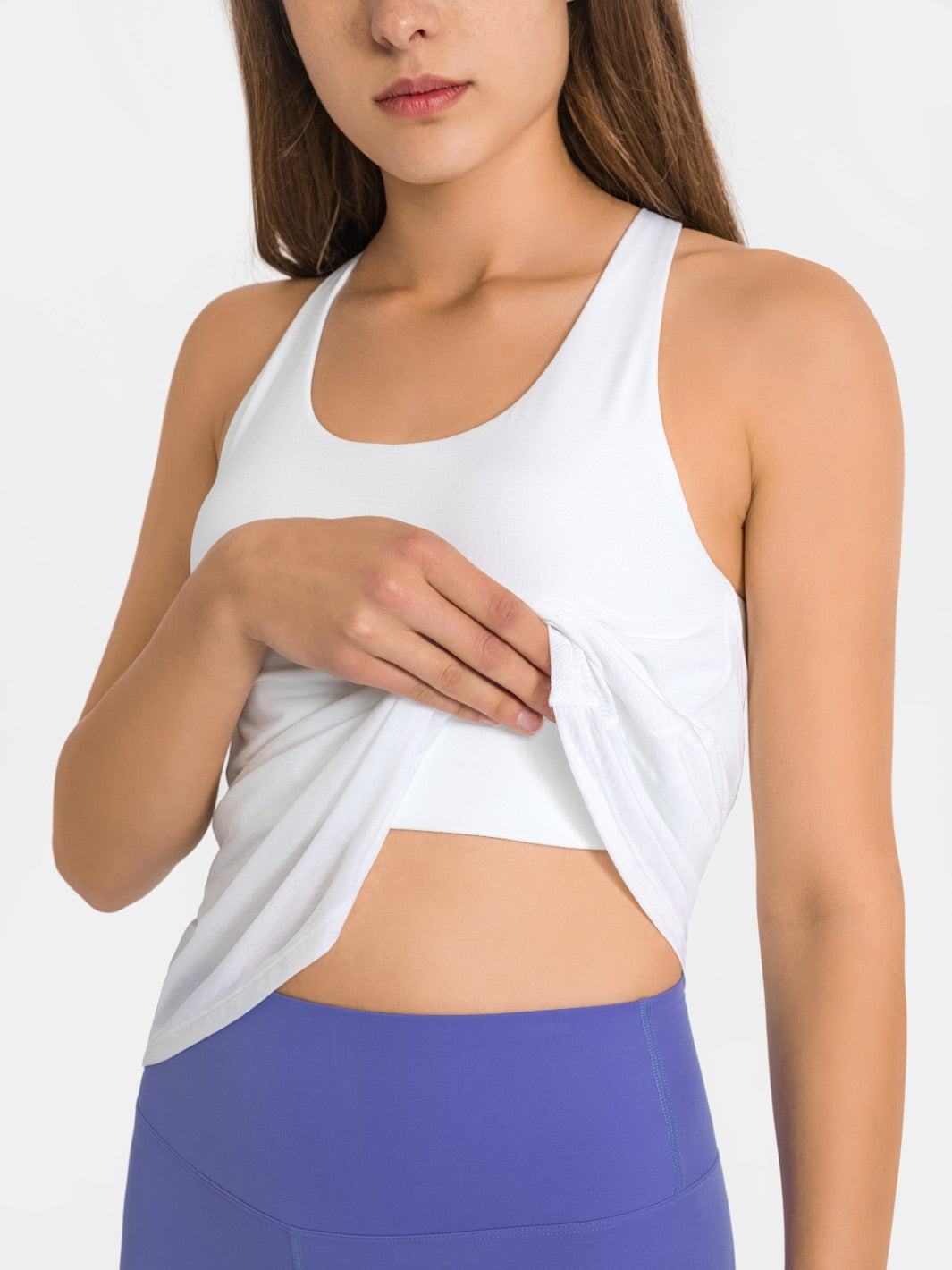 Swoosh Padded Crossback Wrap Tank | In-built Sports bra | Yoga Top (W)