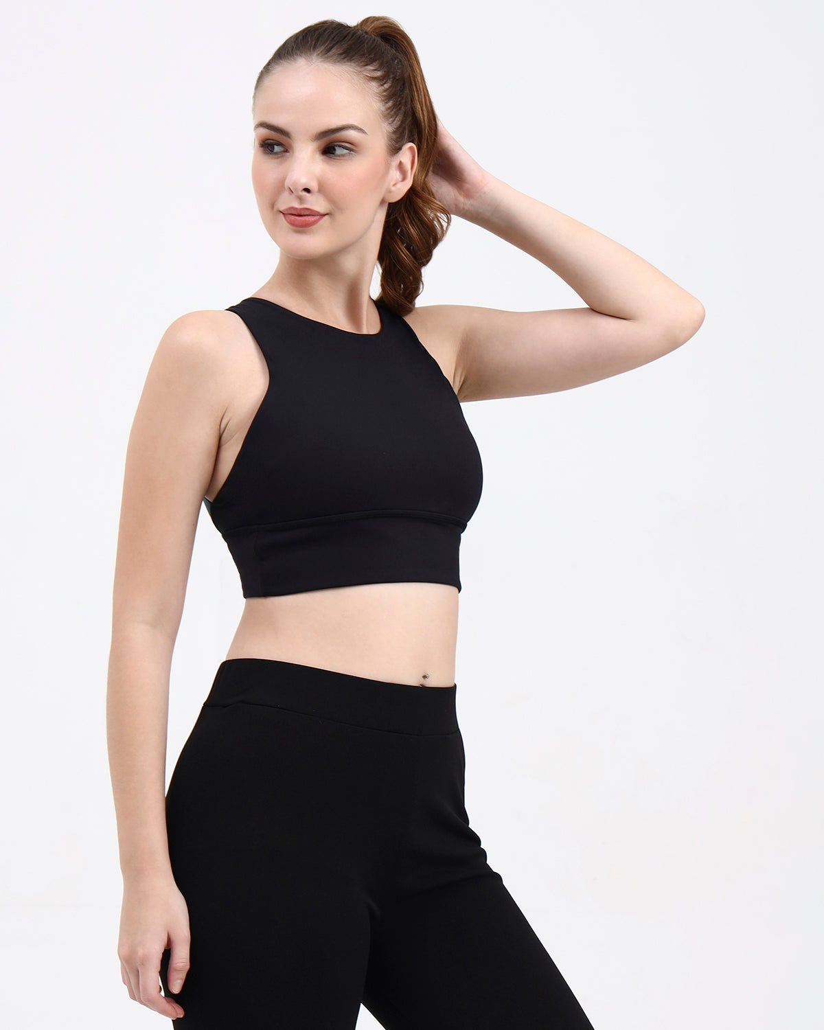 Original Softretch® AeroCross Bra Top | Removable Padding -Black Sage Green -S