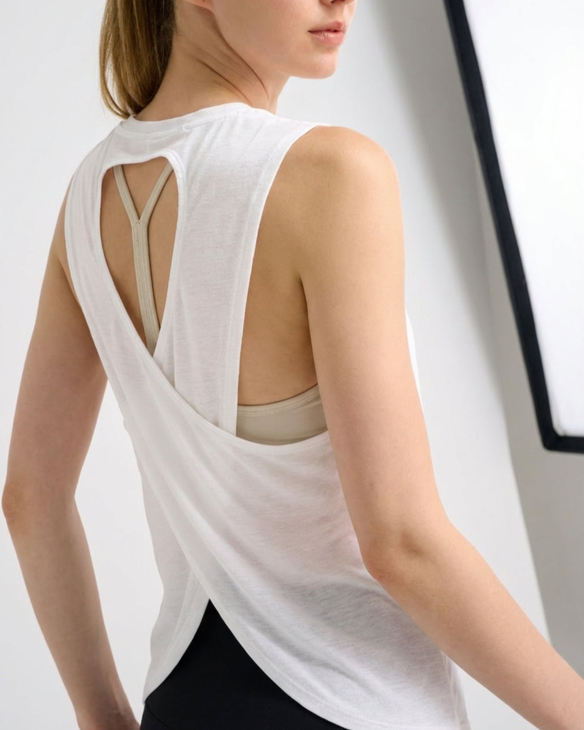 Swoosh Air Over Top | Open Back Breathable Workout Tank | Lightweight Activewear (White)
