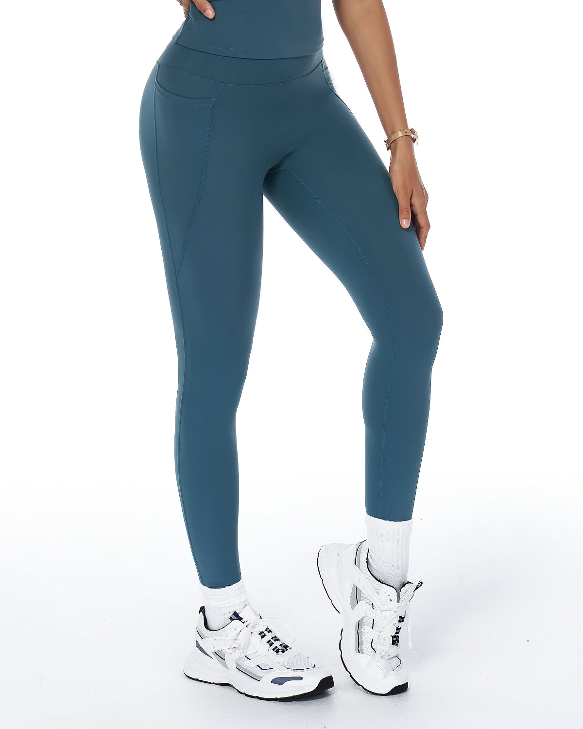 Signature Sculpt Active Set | Padded Tank + High-Waist Pocket Leggings | No Front Seam | Softretch® (Teal)