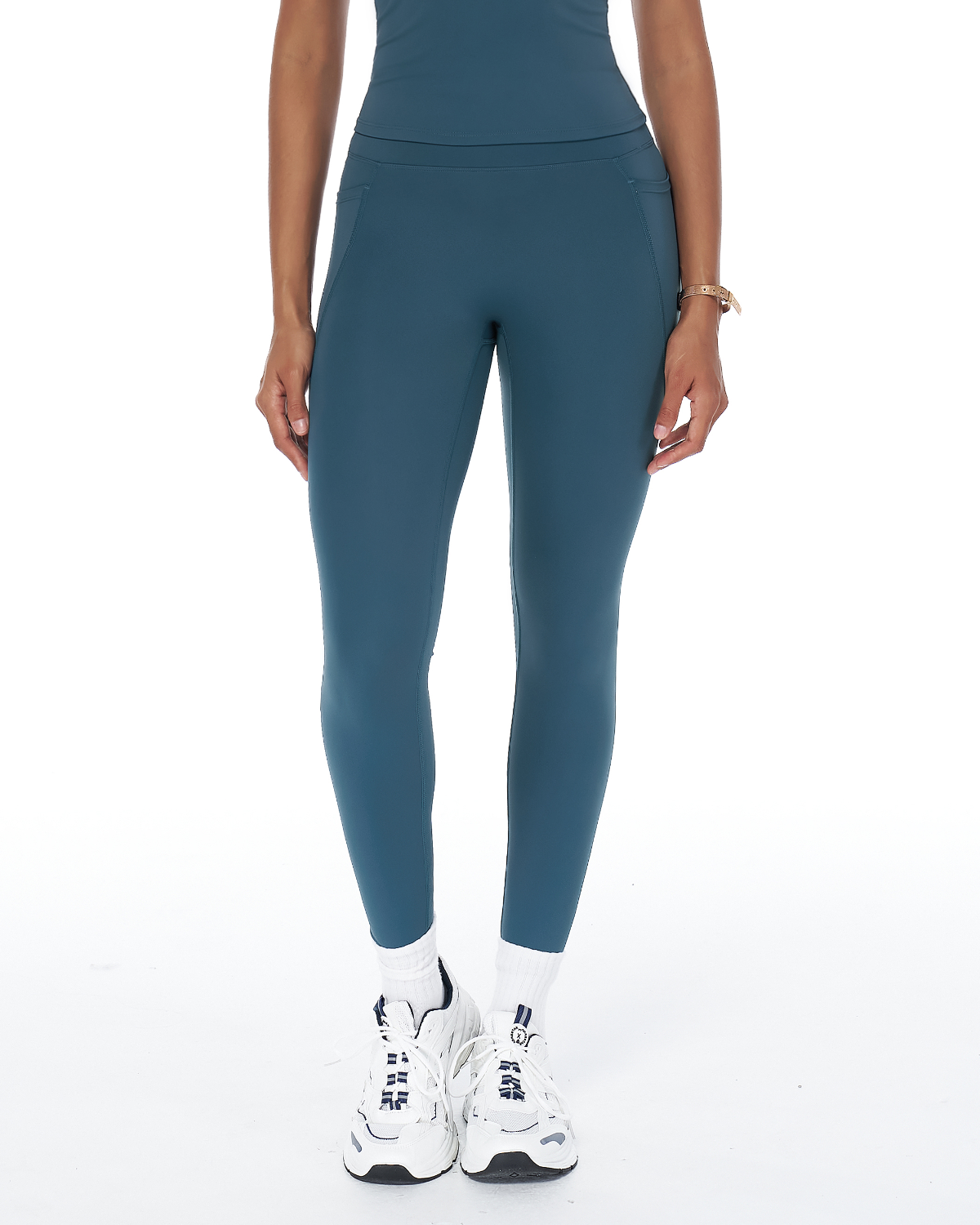 Signature Sculpt Active Set | Padded Tank + High-Waist Pocket Leggings | No Front Seam | Softretch® (Teal)