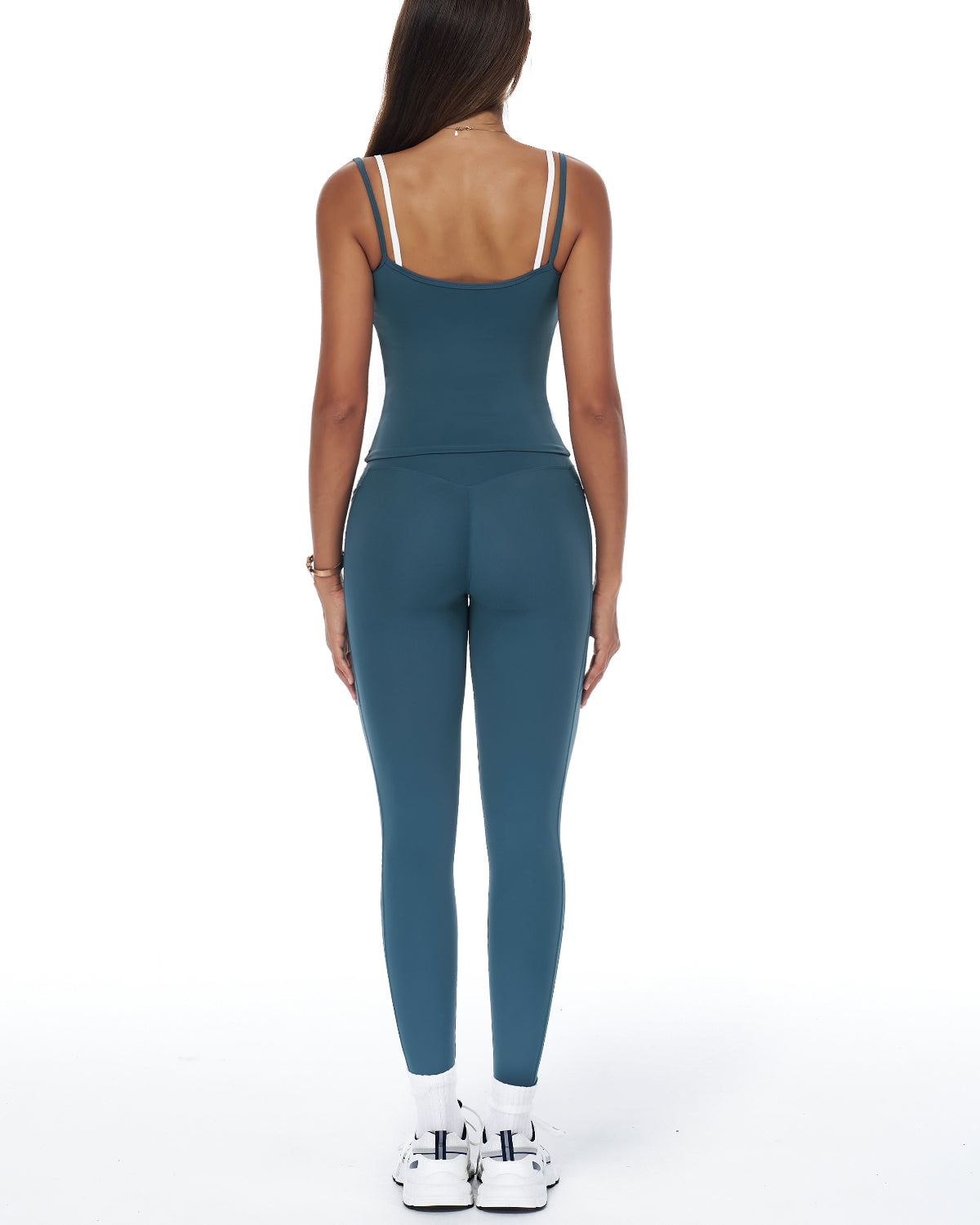 Signature Sculpt Active Set | Padded Tank + High-Waist Pocket Leggings | No Front Seam | Softretch® (Teal)