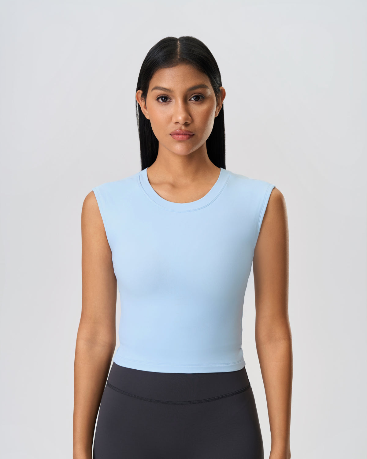 Original Swoosh Padded Knot Blot Flex Tank (S) | Open Back | Softretch® (SKY)