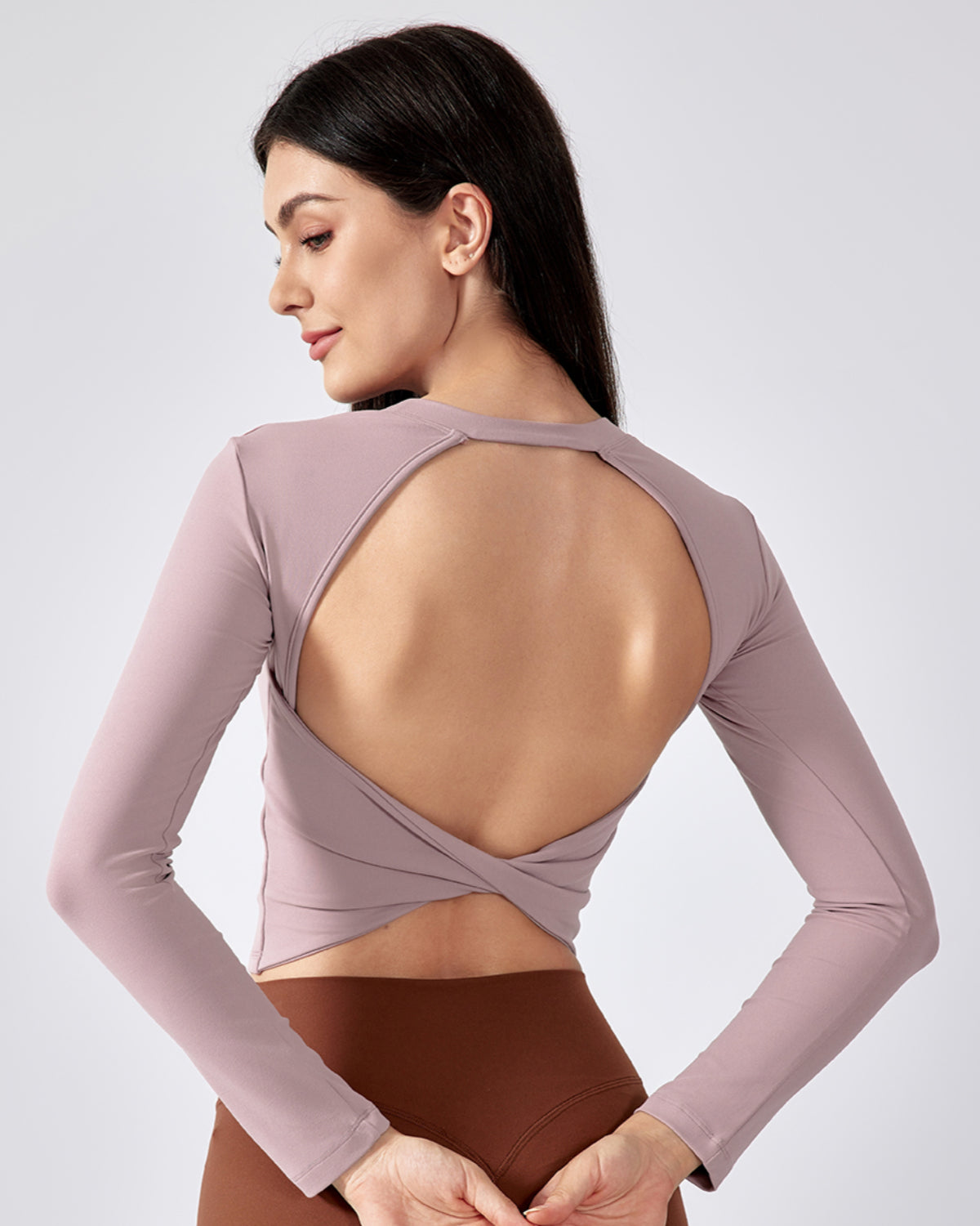 Original Swoosh Padded Knot Blot Flex Top (SDR) | Open Back | Softretch® (Dusky Rose)
