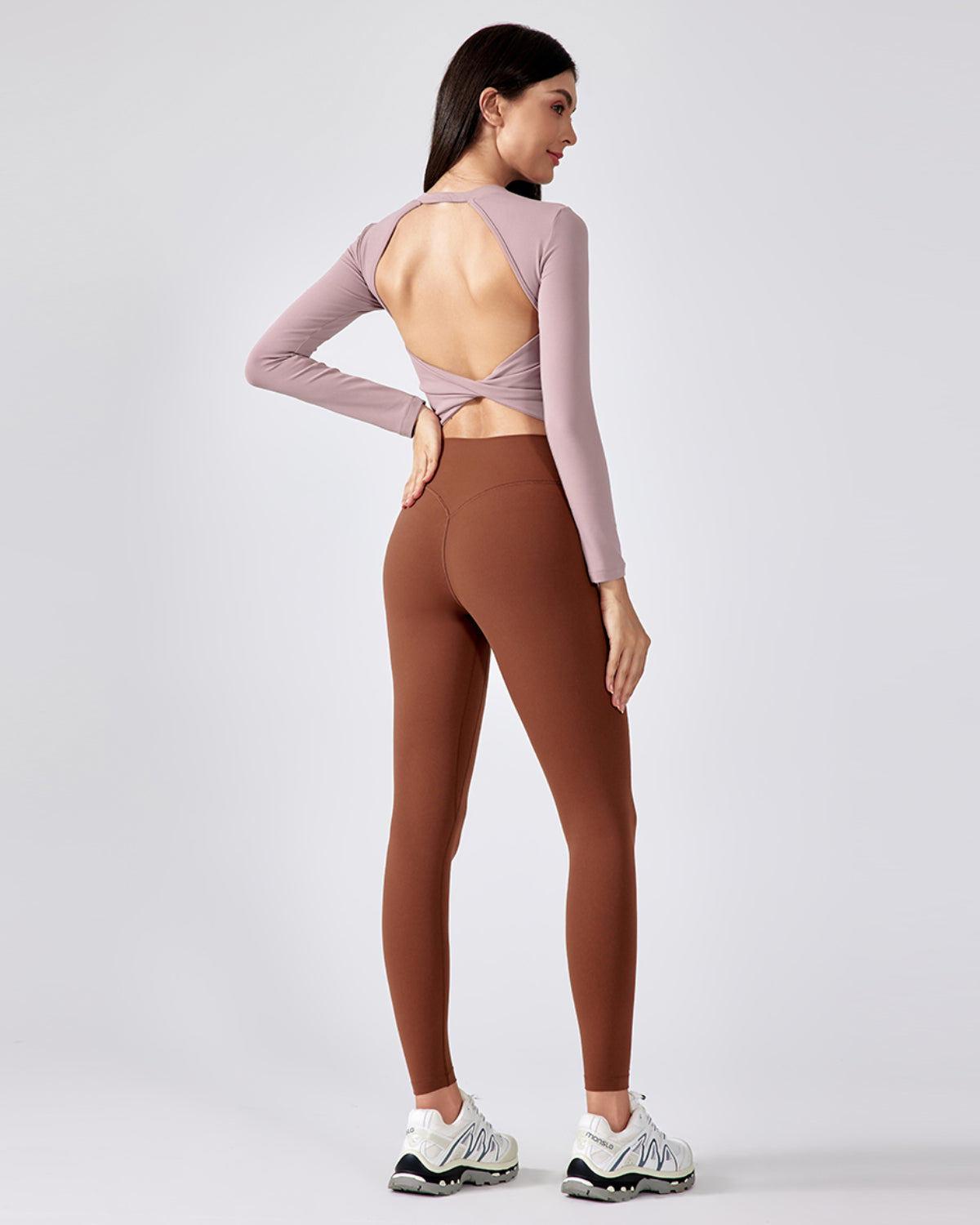 Original Swoosh Padded Knot Blot Flex Top (SDR) | Open Back | Softretch® (Dusky Rose)