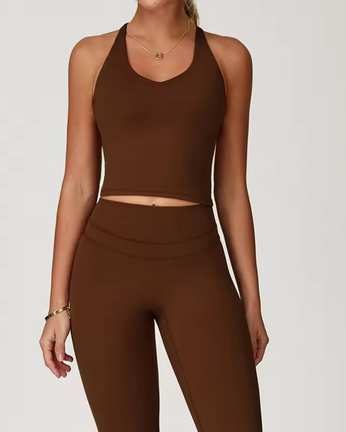 Core Sculpt Fit Set | Adjustable Straps Tank | Removable Pads | No Front Seam Leggings | Softretch® Workout Co-Ord