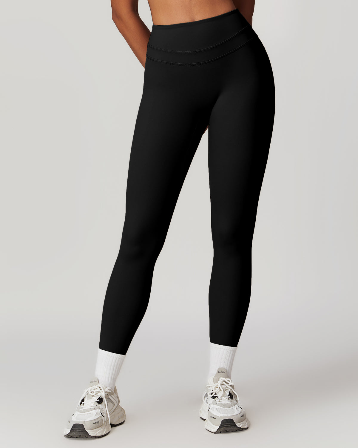 Core Sculpt Fit Set | Adjustable Straps Tank | Removable Pads | No Front Seam Leggings | Softretch® Workout Co-Ord (Black)